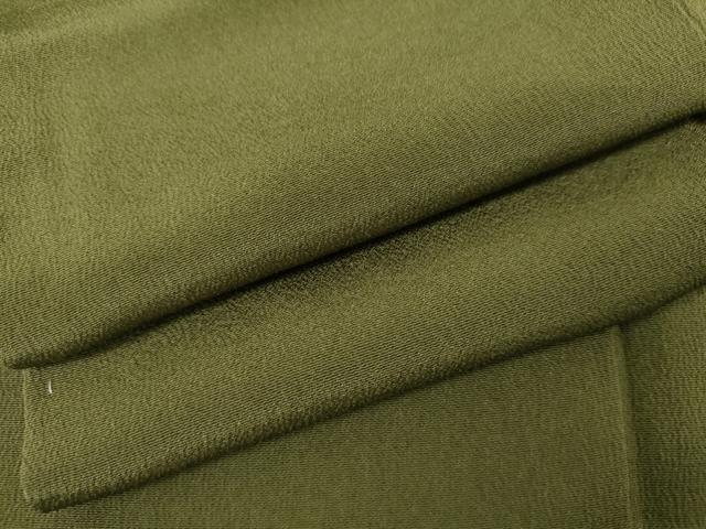 平和屋着物●上質な色無地 草色 正絹 逸品 AABK3536cs