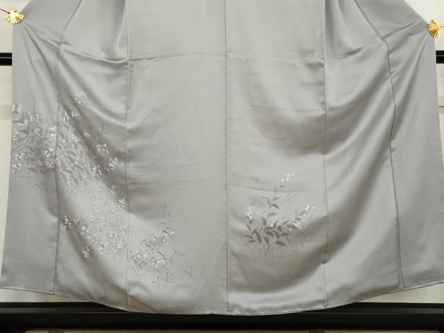 平和屋着物●訪問着 手描き 草花文 正絹 逸品 AABK3545cs