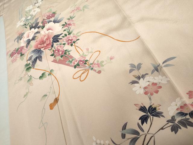 平和屋着物●訪問着 友禅 作家物 枝花文 正絹 逸品 AABK3550cs