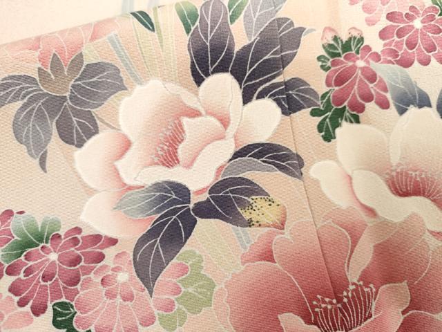 平和屋着物●訪問着 友禅 作家物 枝花文 正絹 逸品 AABK3550cs