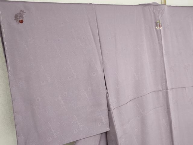 平和屋着物●美空ひばり 色無地 ワンポイント 藤紫色 正絹 逸品 未使用 AABK3555cs