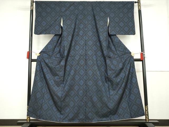 平和屋着物●本場大島紬 割込み絣 花菱文 正絹 逸品 AABK3559cs