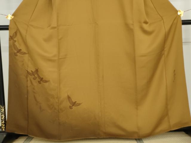 平和屋着物●染色作家 斉藤三才 訪問着 三才鳥 暈し染め 正絹 逸品 AABK3560cs