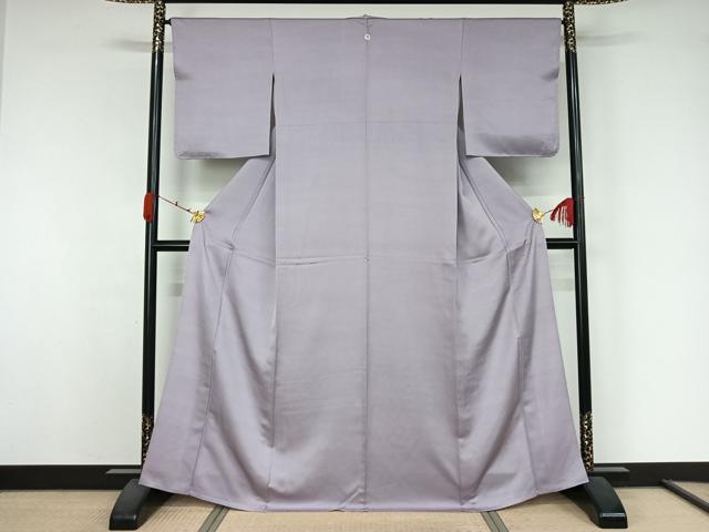 平和屋着物▽上質な色無地 単衣 藤色 正絹 逸品 未使用 AABK3581jh