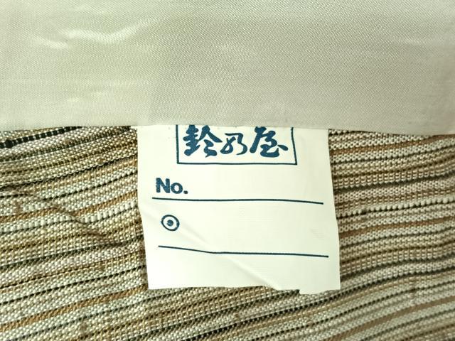 平和屋着物▽上質な紬 単衣 縞 鈴乃屋扱い 正絹 逸品 AABK3594jh