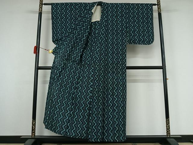 平和屋着物●久留米絣 単衣 変わり縞 綿 逸品 未使用 AABK3599jh