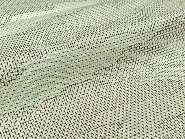 平和屋着物▽お召 単衣 霞文 正絹 逸品 AABK3607jh