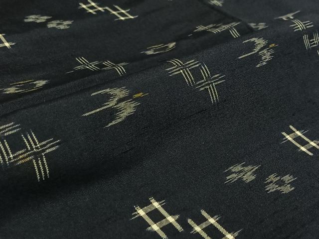 平和屋着物▽本場琉球絣 紬 単衣 正絹 逸品 AABK3624jh