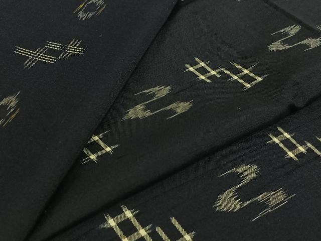平和屋着物▽本場琉球絣 紬 単衣 正絹 逸品 AABK3624jh