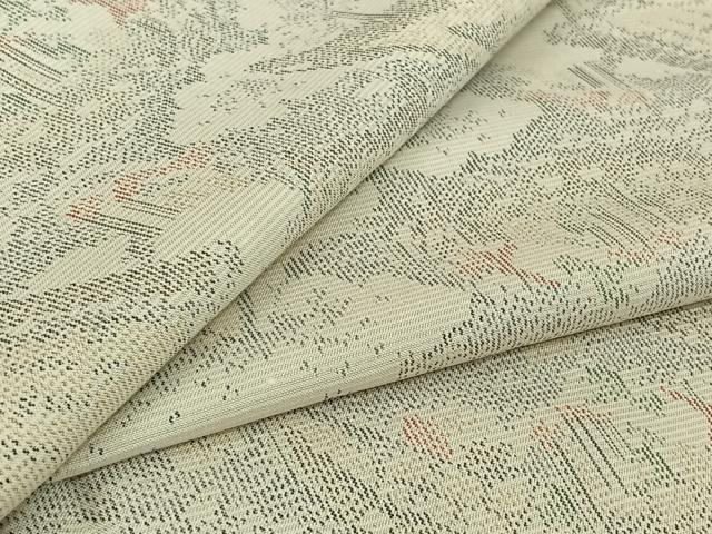 平和屋着物▽上質な紬 単衣 風景文 正絹 逸品 AABK3632jh