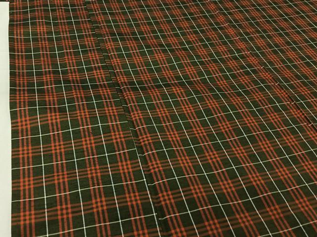 平和屋着物▽上質な紬 単衣 格子 正絹 逸品 未使用 AABK3646jh