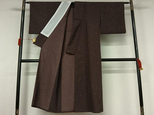 平和屋着物▽小紋 単衣 舞花文 洗える着物 AABK3653jh
