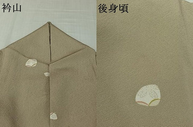 平和屋着物▽上質な小紋 単衣 貝合わせ花文 正絹 逸品 AABK3659jh