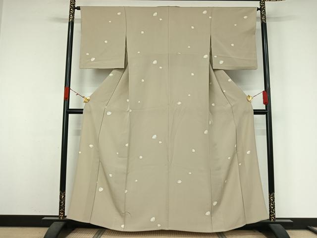 平和屋着物▽上質な小紋 単衣 貝合わせ花文 正絹 逸品 AABK3659jh