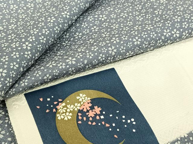 平和屋着物▽上質な小紋 単衣 花尽くし文 反端付き 正絹 逸品 AABK3669jh
