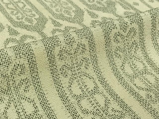 平和屋着物▽本塩沢 単衣 幾何学文様 正絹 逸品 AABK3674jh