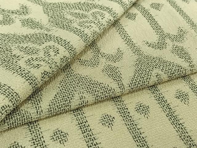 平和屋着物▽本塩沢 単衣 幾何学文様 正絹 逸品 AABK3674jh