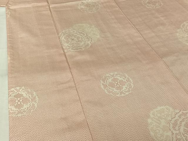 平和屋着物▽上質な紬 単衣 正倉院花文 正絹 逸品 AABK3692jh