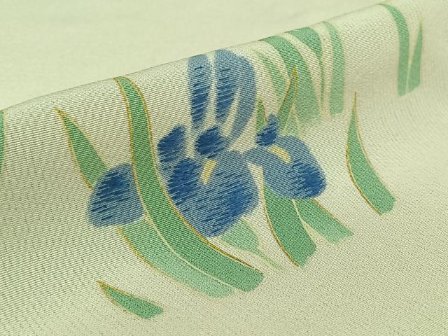 平和屋着物▽訪問着 単衣 手描き 燕子花 金彩 正絹 逸品 AABK3698jh