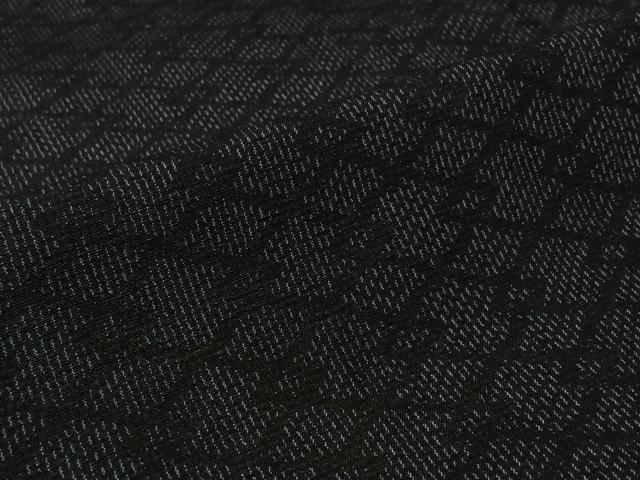 平和屋着物▽上質な紬 単衣 幾何学文様 正絹 逸品 AABK3701jh