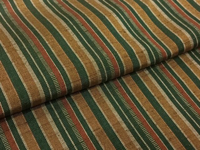 平和屋着物▽上質な紬 単衣 縞 正絹 逸品 AABK3706jh