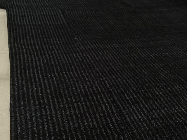平和屋着物▽上質な紬 単衣 ちぢみ織 縞 正絹 逸品 AABK3708jh