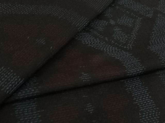 平和屋着物▽本場大島紬 単衣 亀甲花文 正絹 逸品 AABK3719jh