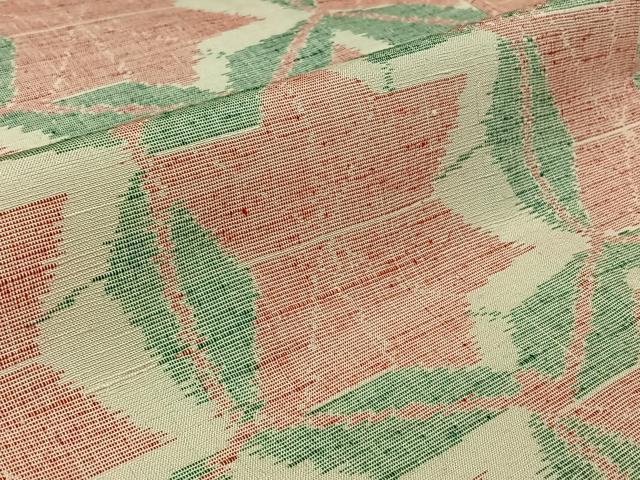 平和屋着物▽上質な紬 単衣 麻の葉文様 正絹 逸品 AABK3721jh