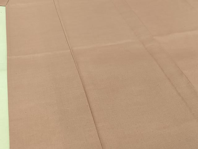 平和屋着物▽上質な紬 単衣 色無地 鴇色 正絹 逸品 AABK3725jh