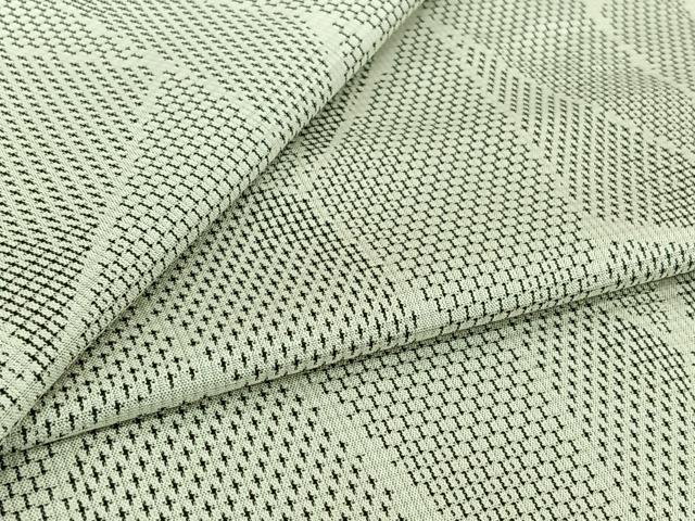 平和屋着物▽上質な紬 単衣 幾何学文様 正絹 逸品 AABK3741jh