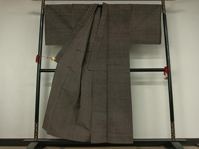 平和屋着物▽男性 紬 単衣 霞文 正絹 逸品 AABK3753jh