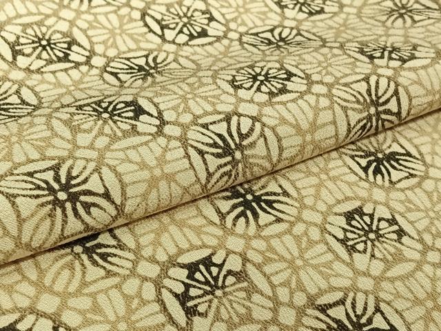 平和屋着物▽上質な小紋 単衣 型染め 花丸文 正絹 逸品 AABK3756jh