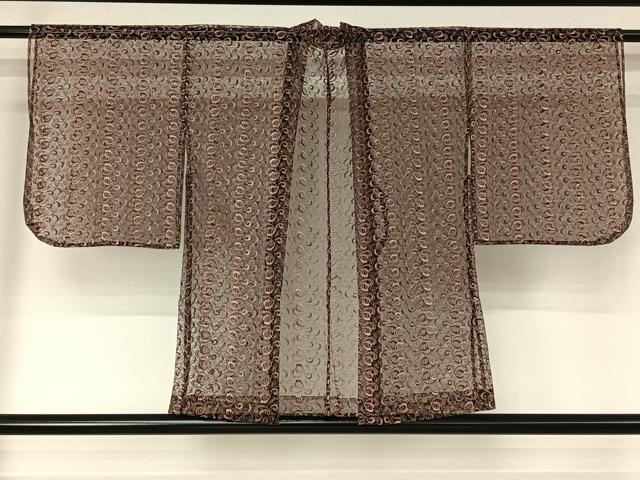 平和屋着物▽羽織 スリーシーズン 春夏秋 塵除け 草花文 総レース 正絹 逸品 AABK3769jh