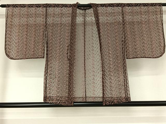 平和屋着物▽羽織 スリーシーズン 春夏秋 塵除け 草花文 総レース 正絹 逸品 AABK3769jh