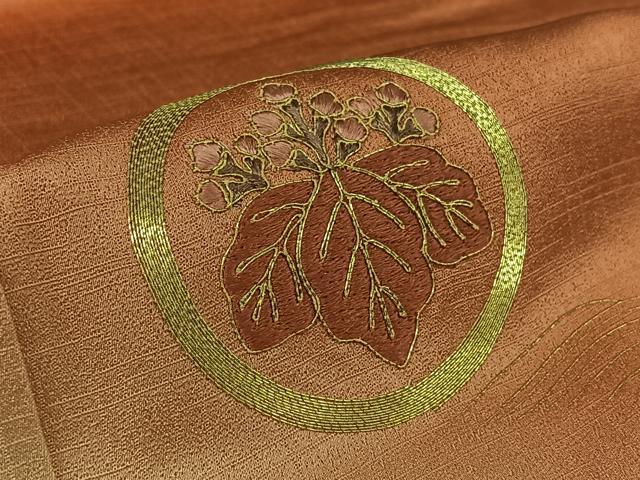 平和屋着物▽訪問着 単衣 駒刺繍 立波花丸文 暈し染め 金彩 正絹 逸品 AABK3771jh