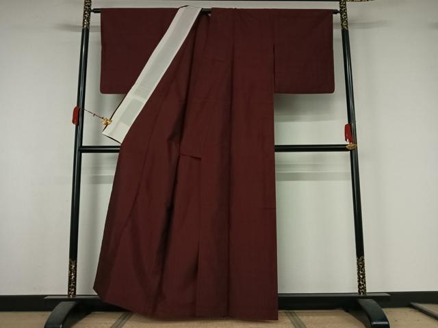 平和屋着物▽上質な紬 単衣 霞文 正絹 逸品 AABK3788jh