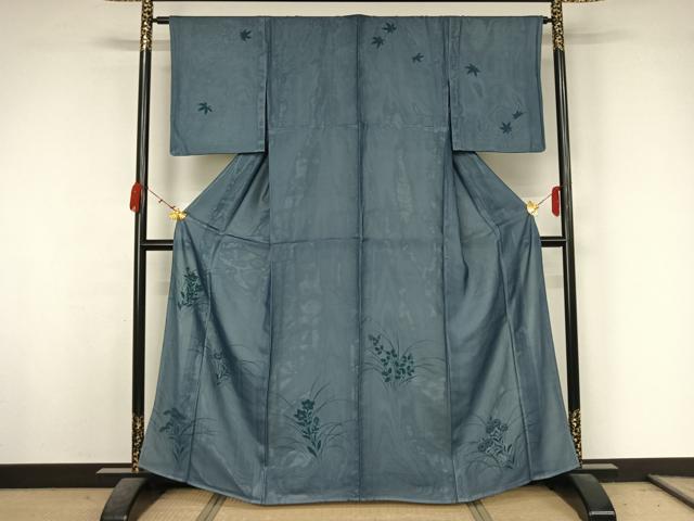 平和屋着物▽訪問着 無双 紗袷 紗×絽 手描き 草花文 正絹 逸品 AABK3810jh