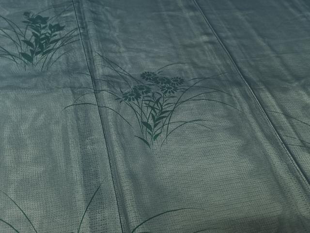 平和屋着物▽訪問着 無双 紗袷 紗×絽 手描き 草花文 正絹 逸品 AABK3810jh