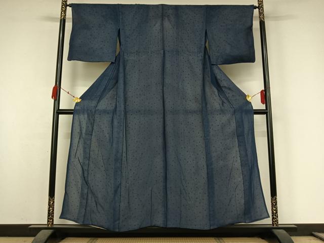 平和屋着物▽上質な小紋 無双 紗袷 紗×絽 水玉文 正絹 逸品 AABK3811jh