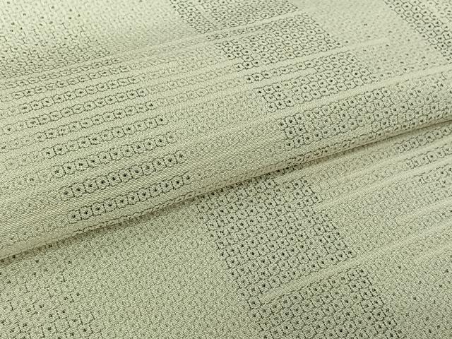 平和屋着物▽本塩沢 単衣 110亀甲 横段文 正絹 逸品 AABK3813jh