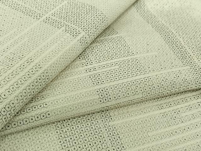 平和屋着物▽本塩沢 単衣 110亀甲 横段文 正絹 逸品 AABK3813jh
