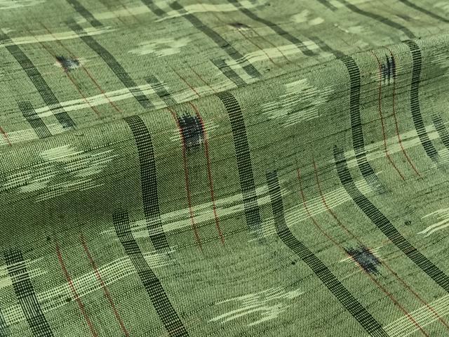 平和屋着物▽上質な紬 単衣 琉球絣 正絹 逸品 AABK3825jh