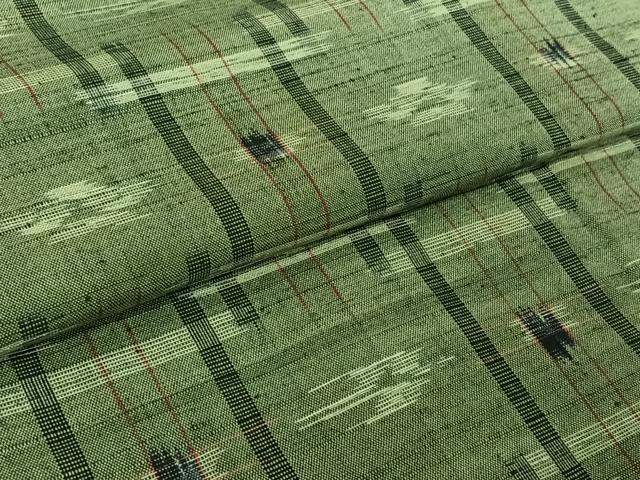 平和屋着物▽上質な紬 単衣 琉球絣 正絹 逸品 AABK3825jh