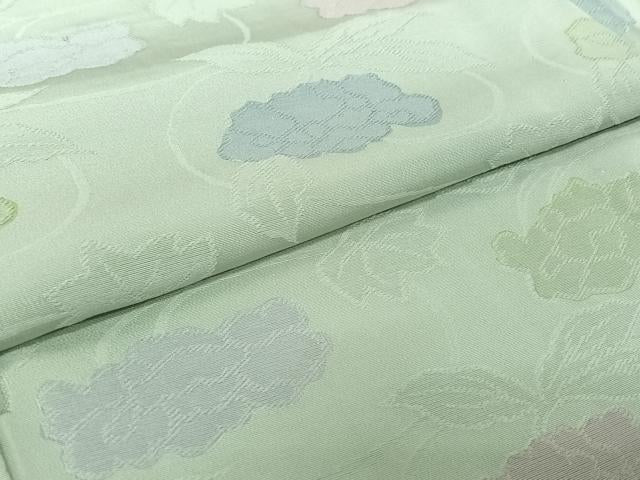 平和屋着物●上質な小紋 単衣 草花文 地紋起こし 正絹 逸品 AABK3828jh