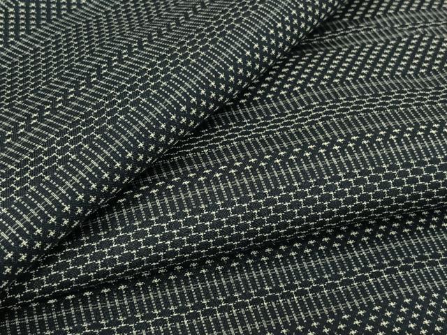 平和屋着物▽男性 お召 単衣 横段文 正絹 逸品 AABK3836jh