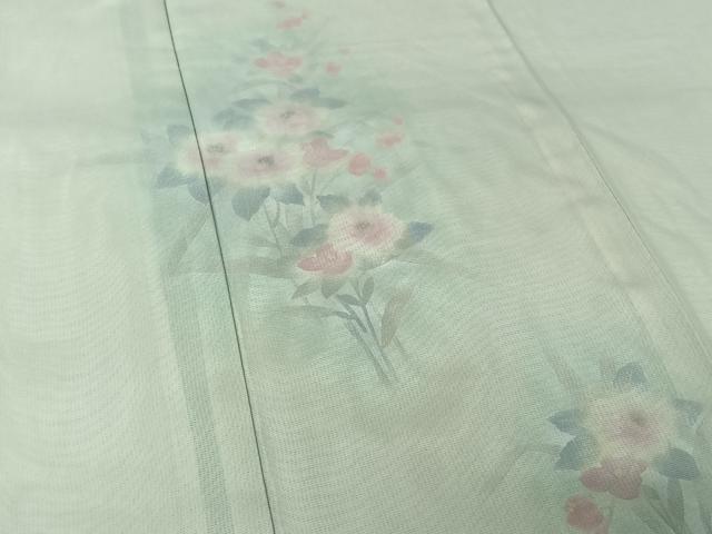 平和屋着物▽訪問着 無双 紗袷 紗×絽 草花文 金彩 正絹 逸品 AABK3837jh