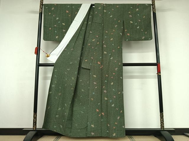 平和屋着物▽小紋 単衣 松文 洗える着物 AABK3855jh