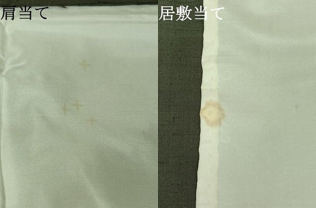 平和屋着物▽上質な紬 単衣 色無地 革色 正絹 逸品 AABK3868jh