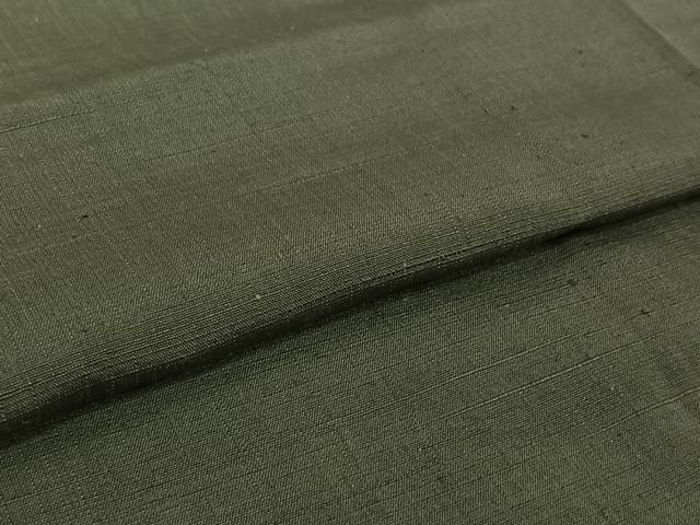 平和屋着物▽上質な紬 単衣 色無地 革色 正絹 逸品 AABK3868jh