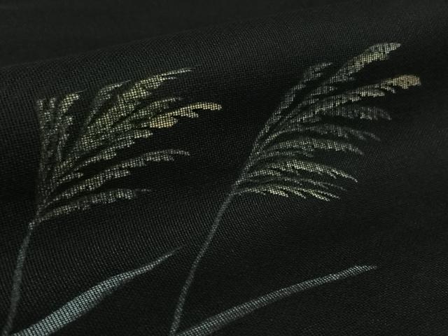 平和屋着物▽訪問着 無双 紗袷 紗×紗 手描き 薄 黒地 金彩 正絹 逸品 AABK3873jh